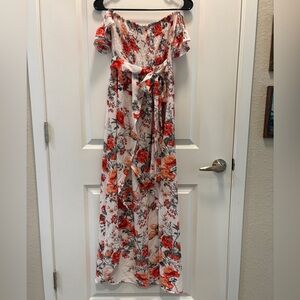 Floral Off-Shoulder Maxi Dress